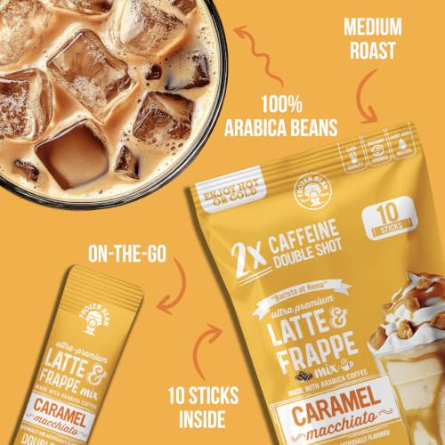 Caramel Macchiato Instant Coffee Frappe Sticks - 10 Pack