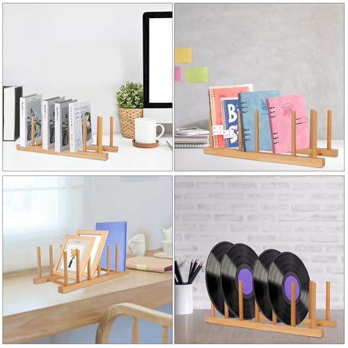 SAMEBUTECO Bamboo Dish Rack – Set of 2 Vertical Plate Holders