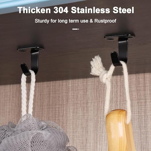 NearMoon Stainless Steel Ceiling Hooks - Matte Black, 10 Pack Heavy Duty