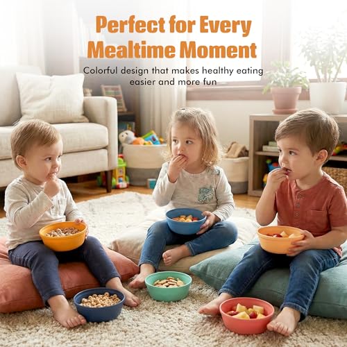 MASTERCOOK Bright Plastic Bowls Set of 6 – 15oz Multipurpose Salad & Pasta Bowls