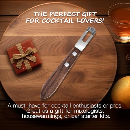 Stainless Steel Channel Knife for Citrus Zesting with Wood Handle
