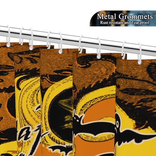 Gothic Halloween Shower Curtain - Waterproof Fabric, 72x72 inch