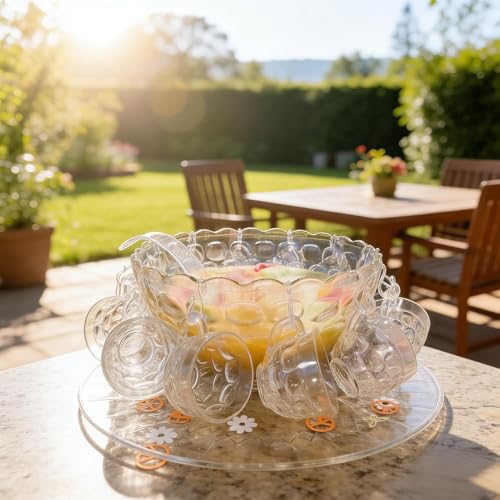 ZIOJOVK 12 Pack 1.7 Inch Clear Plastic Punch Bowl Cup Hooks for Serveware
