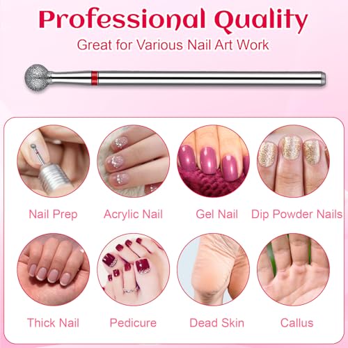 Mabor 10pcs Cuticle Drill Bits Set - Ball Tip Nail Drill Bits