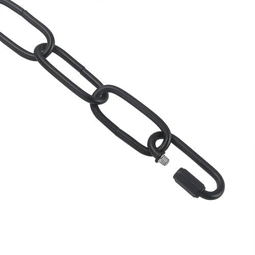 LNC 19-Feet Pendant Lighting Fixtures Chains, Ceiling Extra Loop Extension for Chandelier, 2 Buckles, Black