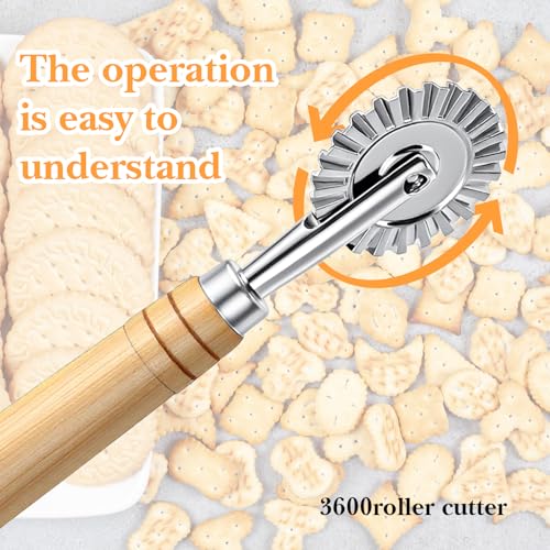 Quilax Pasta Wheel Cutter - Durable Ravioli Cutter with Roller