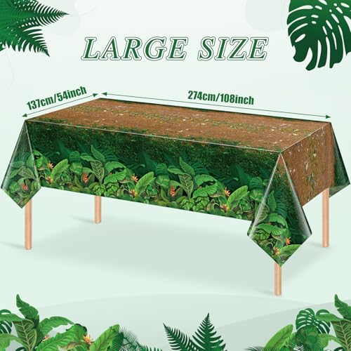 3Pcs Forest Path Disposable Tablecloths for Jungle Party - 54x108 Inch