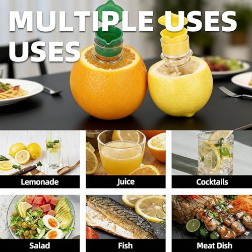 Hubaltuye 4-Pack Lemon Squeezer Manual Citrus Press with Cleaning Brush