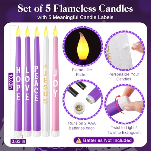 Christmas Advent Wreath Candle Holder - Standing Style with Flameless Candles