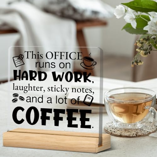 Funny Acrylic Desk Sign for Office Decor - 4x4 Inches