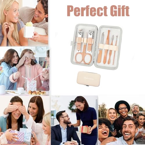 Fylozonu 7-Piece Portable Manicure and Pedicure Grooming Kit Stainless Steel