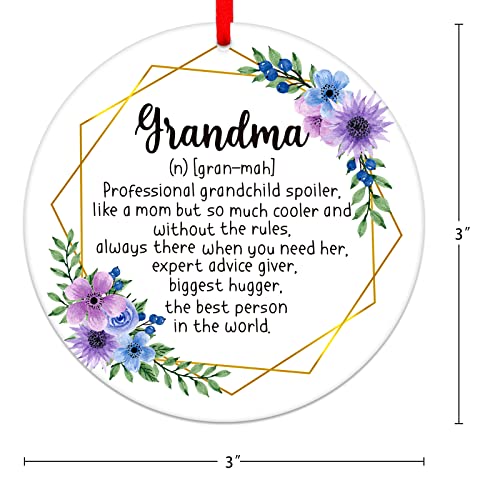 FaCraft Grandma Christmas Ornament 3-Inch Acrylic Keepsake Gift Box