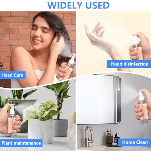 Clear Plastic Travel Spray Bottles 2 Oz 4 Pack Refillable Leak Proof
