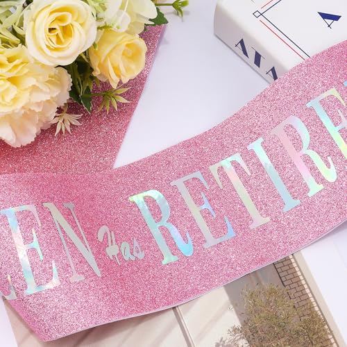 SuPoo Elegant Retirement Sash for Women - The Queen Has Retired Party