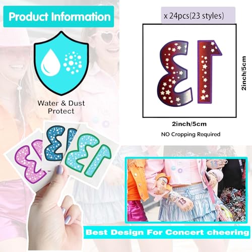 Glow in the Dark Temporary Hand Tattoos 24 Pcs Party Favors