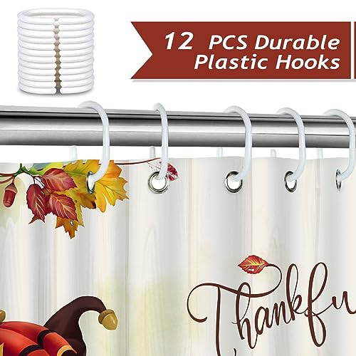 Thanksgiving Gnome Shower Curtain - 72x72 Inch Waterproof Polyester