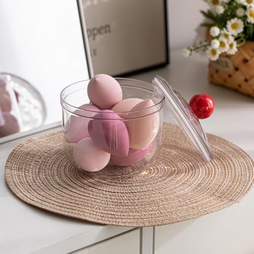 KEKEHOME 900ml Clear Plastic Candy Jar with Airtight Lid for Storage