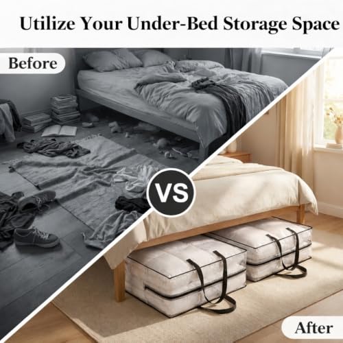 95L Underbed Storage Bag - Clear Foldable Bedding Organizer (1 Pack)