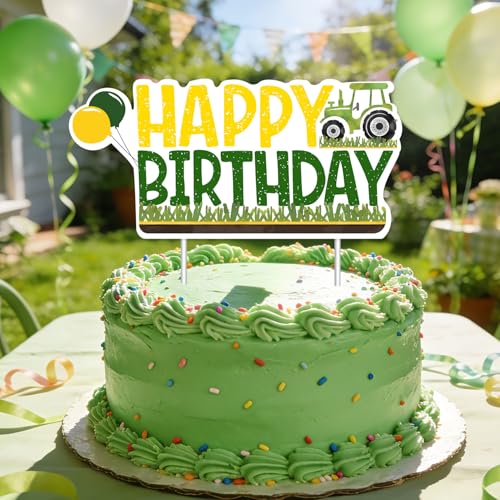 Farm Tractor Birthday Cake Topper for Kids Party Decorations