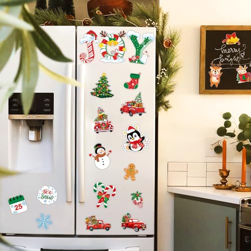 Christmas Refrigerator Magnets Set - 20 Pcs Holiday Decor for Fridge & Metal Surfaces