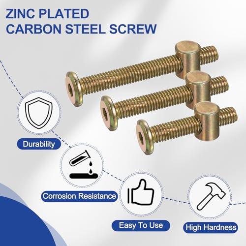 PATIKIL Bunk Bed Bolts and Nuts Kit - M6x60mm Carbon Steel Hardware