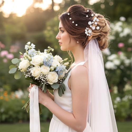 Lusofie 12-Piece Pearl Bobby Pins for Brides and Wedding Hairstyles