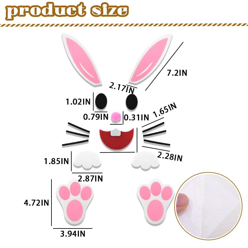 Easter Bunny Door and Wall Felt Decal Decoration DIY Party Supplies
