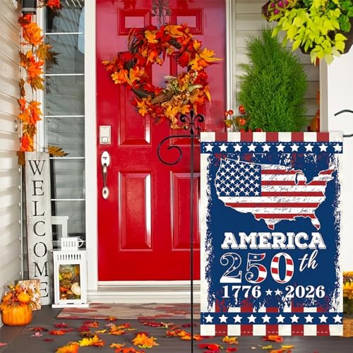 250th Anniversary Garden Flag 1776-2026, Double-Sided Patriotic Decor