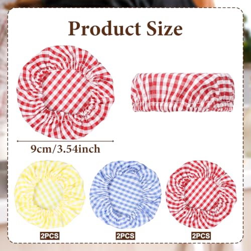 Dopenspi 6-Pack Sourdough Jar Cloth Covers Reusable Plaid Fermentation Lids