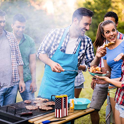 USA Flag Can Coolers - 6 Pack Reusable Neoprene Drink Sleeves