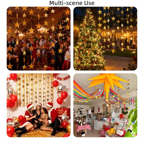 Gold Star Party Backdrop Strips - 18 Extra Large 94-Inch Decor