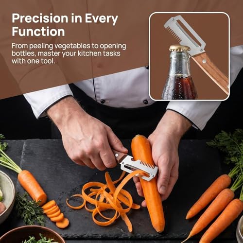 Ergonomic Multi-Functional Vegetable Peeler with Bottle Opener - 2 PCs