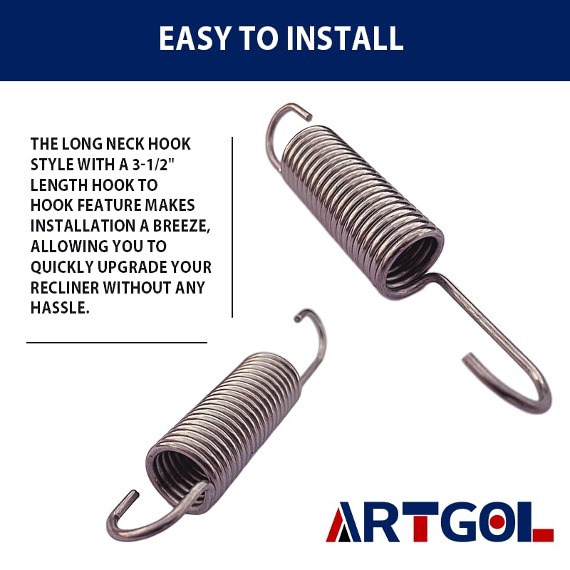 4 Pack Long Neck Replacement Recliner Springs for Catnapper & Flexsteel