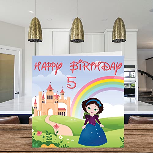 Princess Castle Birthday Card for 5 Year Old Girl - Stuff4