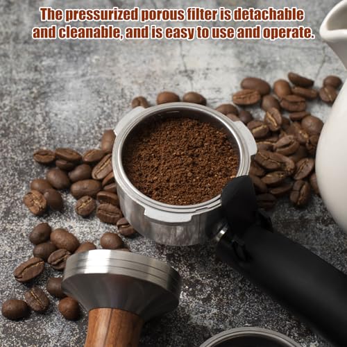 51mm Pressurized Espresso Filter Basket Set - 1 & 2 Cup Stainless Steel
