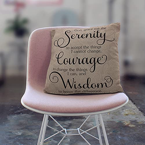 Inspirational Christian Throw Pillow Cover - 18x18 Linen Decor