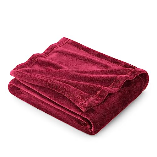 Bedsure GentleSoft Fleece Throw Blanket - Red, 50x60 Inch Plush Bed Blanket