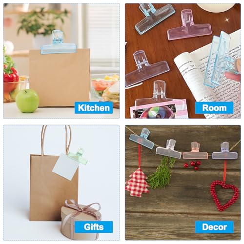 6 Pack Clear Acrylic Chip Clips for Food Storage & Organization