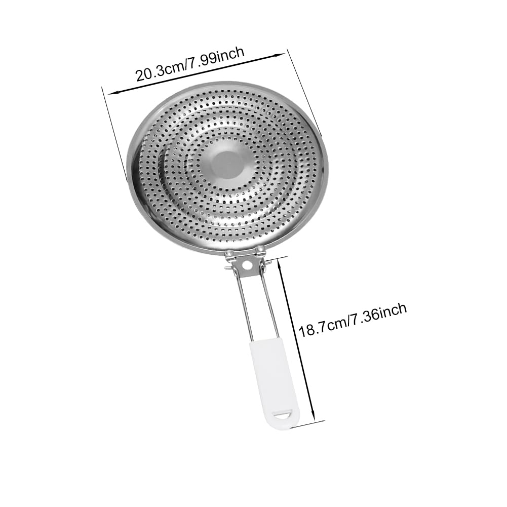 Heat Diffuser,Stainless Steel Heat Diffuser With Cool Touch Handle for Gas and Electric Stove Induction Cooktop Compatibility Simmer Plate Even Heat Distribution Food Warmer(size:7.99 x 7.36inch)