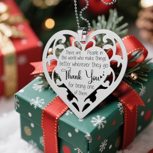 Thank You Stainless Steel Heart Ornament – Appreciation Gift