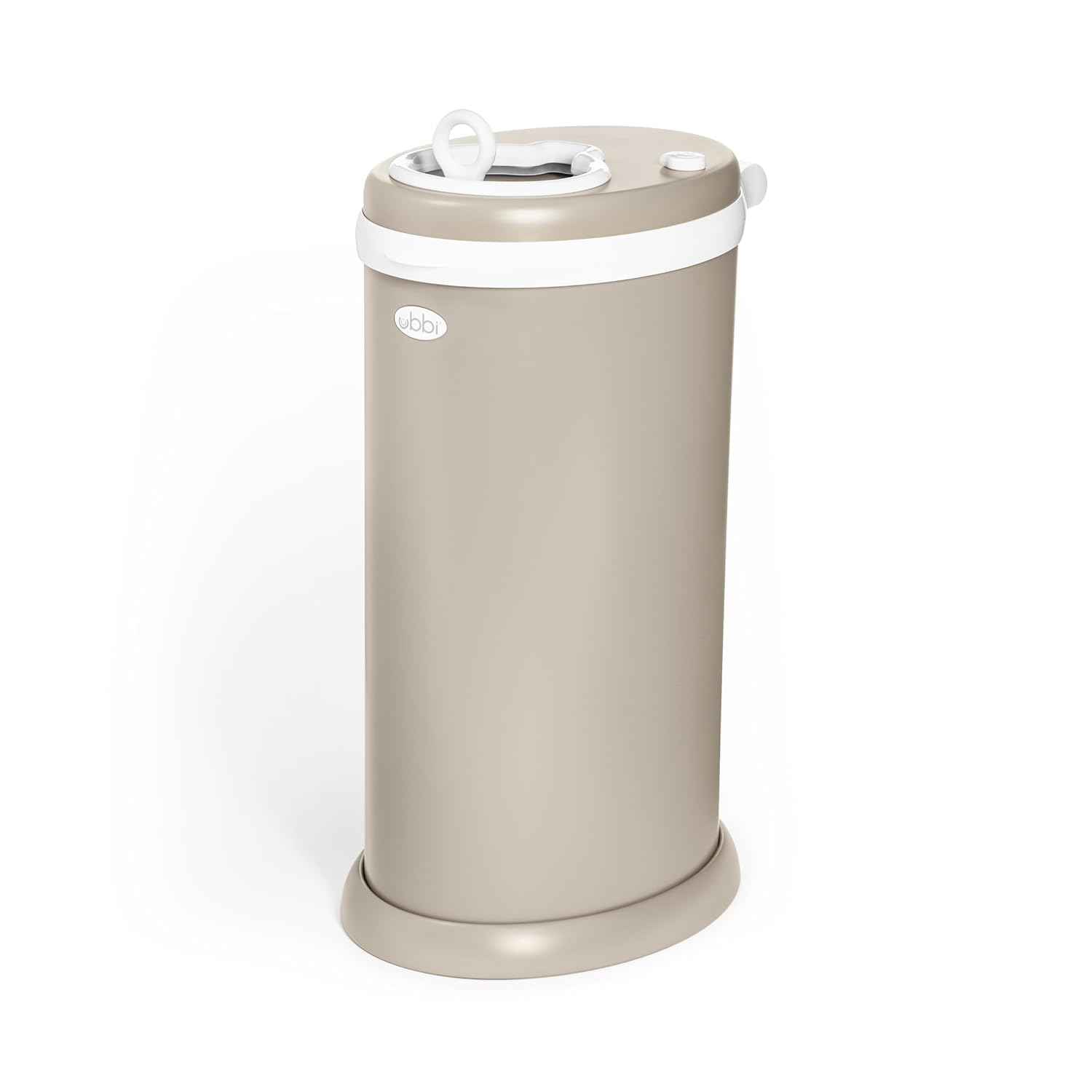 Ubbi Stainless Steel Diaper Pail - Odor Locking Design | No Special Bag Required, Taupe Finish