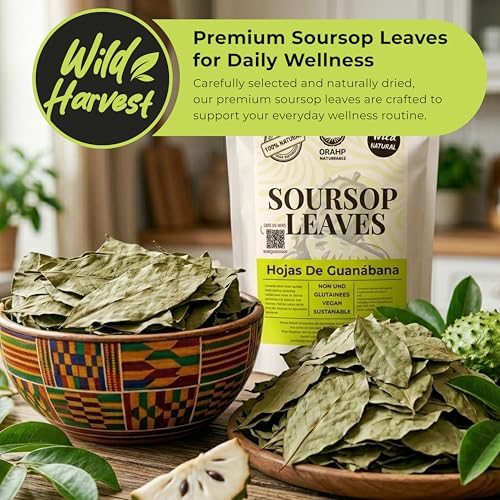 Akshit Whole Dried Soursop Leaves - 200 Count Natural Graviola Leaf Tea