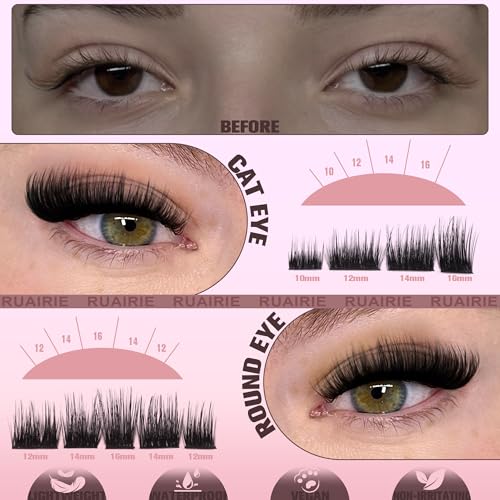 Ruairie Wispy Lash Clusters Kit C Curly DIY Segmented Eyelash Extensions