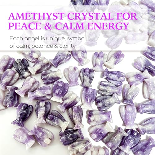 Amethyst Crystal Guardian Angel Pocket Hug - Purple Anxiety Relief Gift