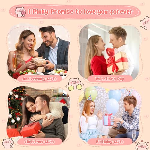 Agantree Art Pink Pig Gift Pinky Promise for Girlfriend Wife Birthday Valentine