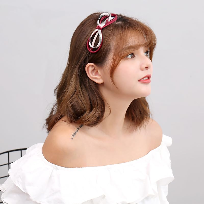 Lattice Skinny Bow Headband Lightweight Slim Bowknot Hair Accessory