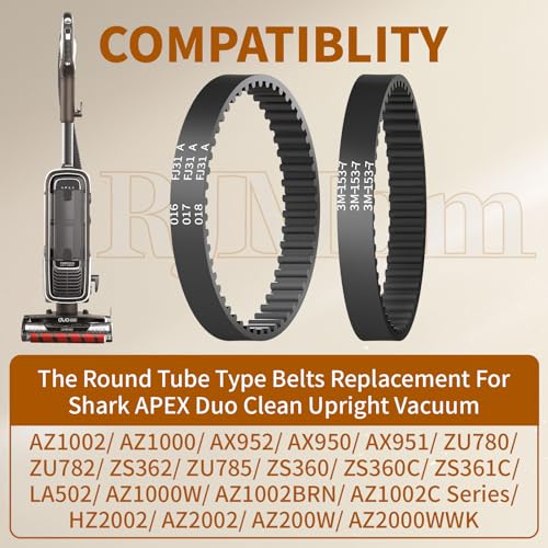 Replacement Vacuum Belts for Shark APEX & Vertex Ultralight, 2-Pack