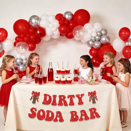 Dirty Soda Bar Banner Sign for Teen Parties - 6ft Glitter Decor