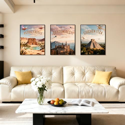 Upsimples 24x30 Poster Frame - Black, Easy Slide-In Assembly, Pack of 3
