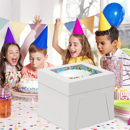 WINKIO Cake Box Set - 10x10x8 Inch, 2 Pcs with Clear Window